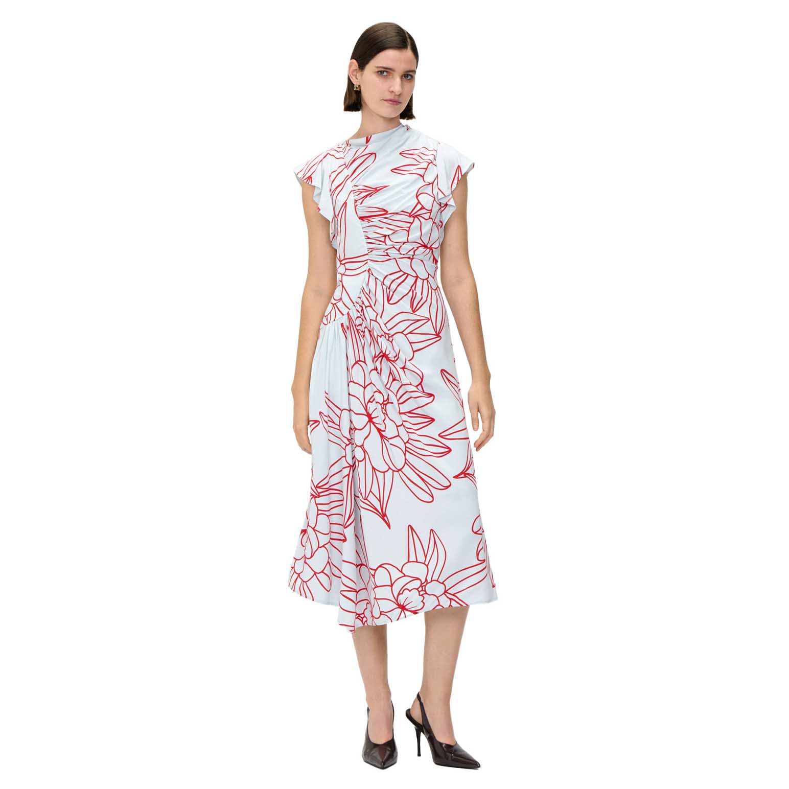 Veronika Maine Sea Mist Orchid Draped Gathered Dress